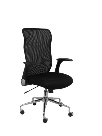 Silla Minaya Respaldo Malla Negro Asiento 3D Negro